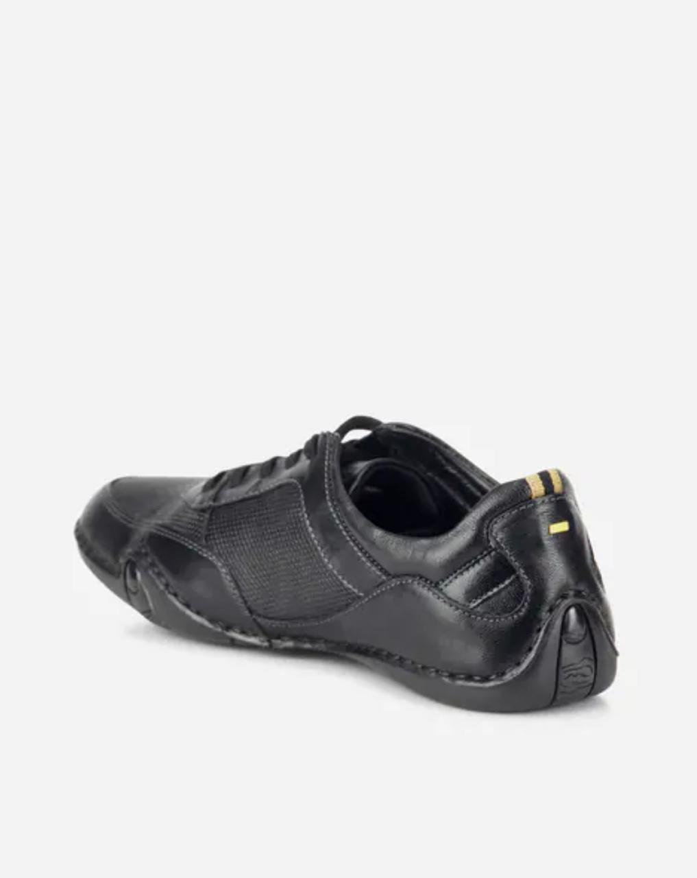 iD GENUINE LEATHER LACE-UP FLAT SHOES