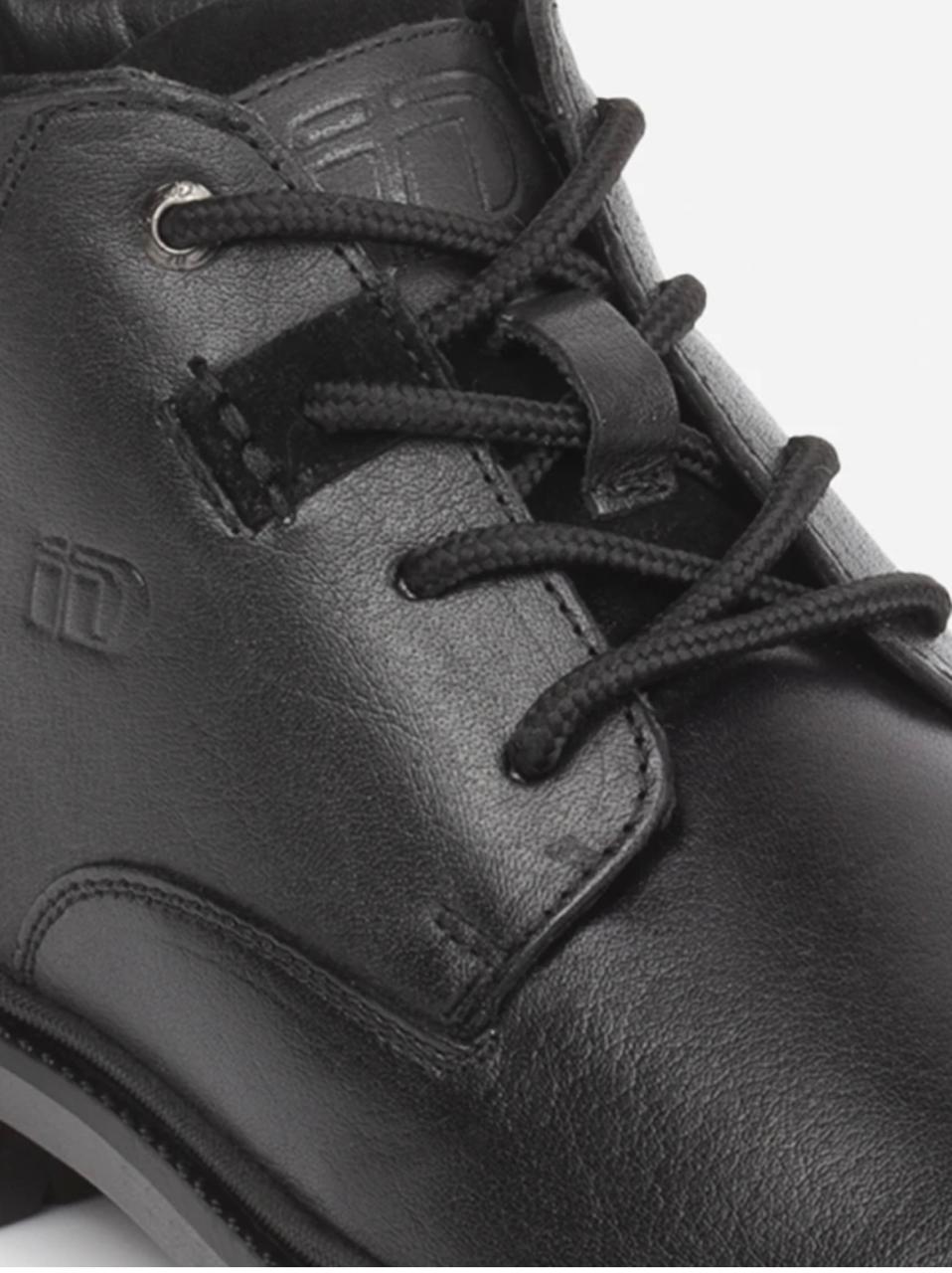 iD MEN LEATHER STURDY AND COMFORTABLE BLACK ROUND TOE CASUAL BOOTS