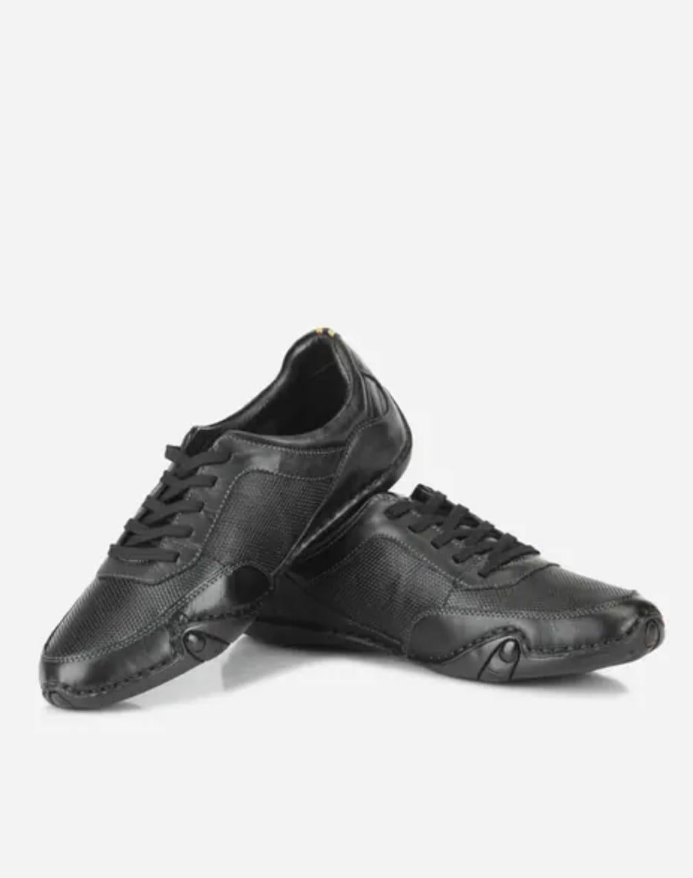 iD GENUINE LEATHER LACE-UP FLAT SHOES