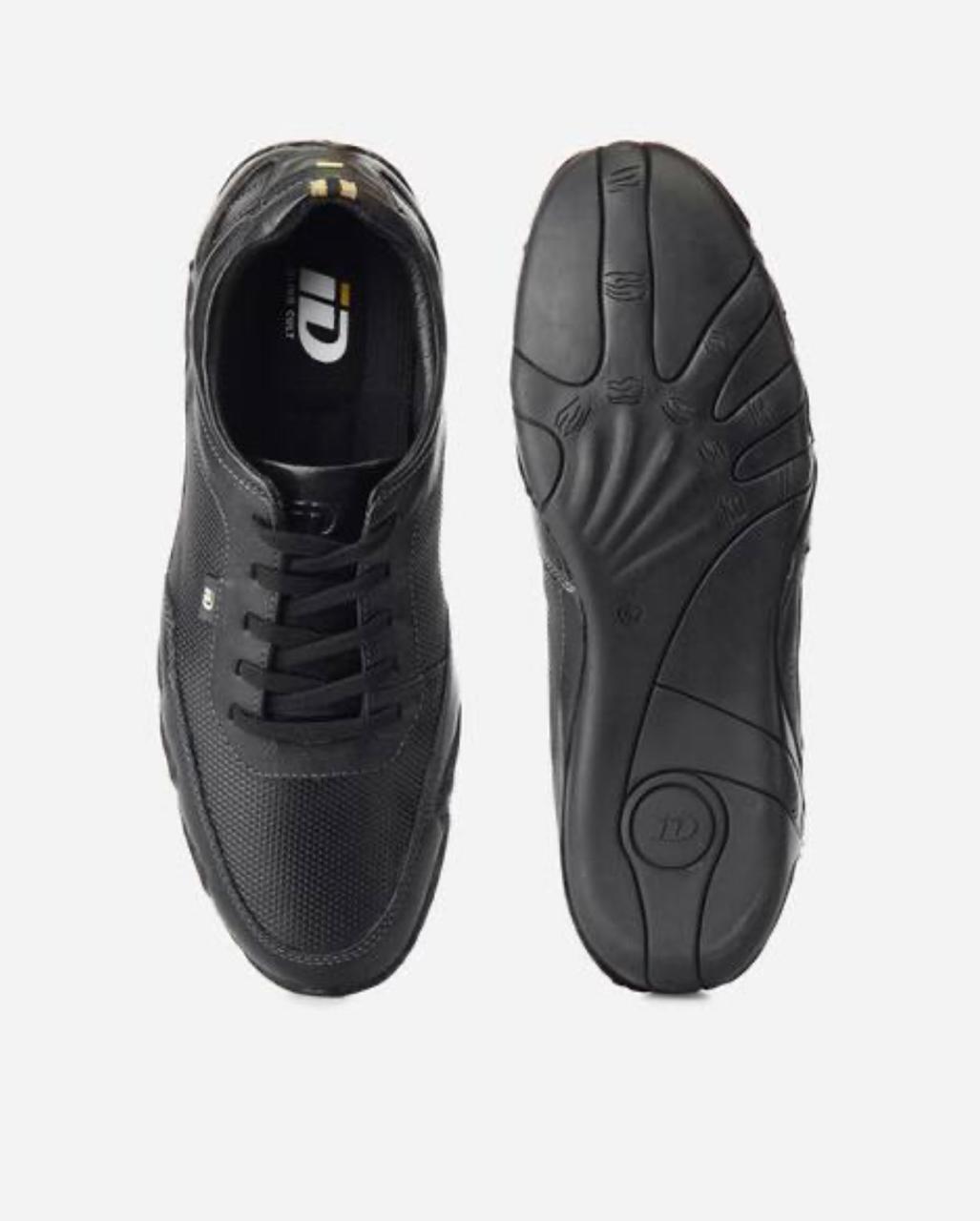 iD GENUINE LEATHER LACE-UP FLAT SHOES